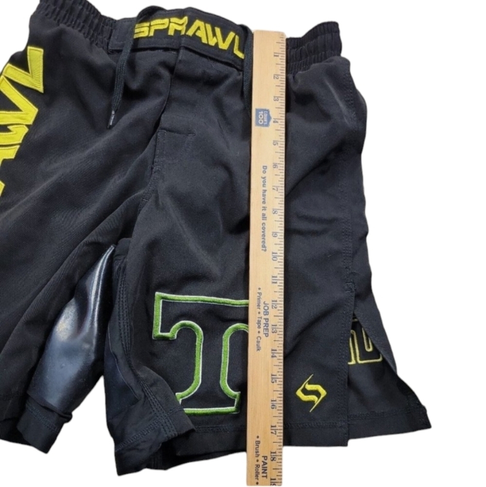 SPRAWL Shorts Men's 28 Black MMA Fighting Boxing Training Stretch Drawstring - Picture 2 of 7